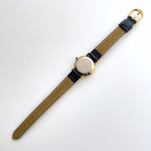 Load image into Gallery viewer, Vintage Gold-Plated Ladies&#39; Balenciaga Quartz Watch with Black Round Dial and Leather Strap
