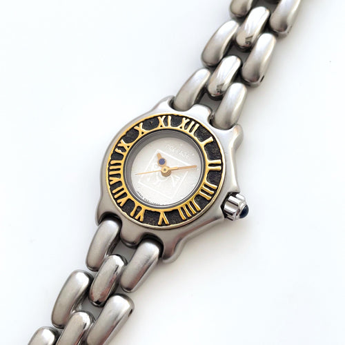 Vintage Gold-Plated Ladies' Seiko 'Présage' Quartz Watch with Stainless Steel Bracelet