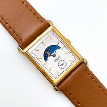 Load image into Gallery viewer, Vintage Unisex Gruen Sun &amp; Moon Quartz Watch with Rectangular Dial
