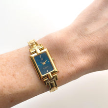 Load image into Gallery viewer, Vintage 1990s Gold-Plated Ladies&#39; Givenchy Watch with Blue Dial and Quartz Movement
