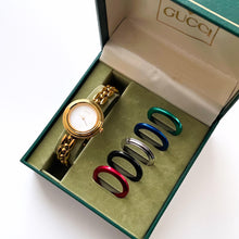 Load image into Gallery viewer, Rare Vintage Boxed 1990s Gucci Quartz Watch with Interchangeable Bezels
