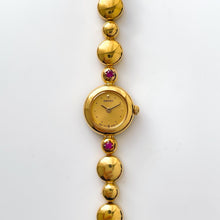 Load image into Gallery viewer, Rare 90s Gold-Plated Seiko Jewellery Quartz Watch with Tiny Dial, Thin Beaded Bracelet and 2 Rubies
