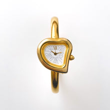 Load image into Gallery viewer, Vintage Yves Saint Laurent Gold-Plated Ladies&#39; Bangle Quartz Watch with Heart Shaped Dial - Boxed
