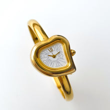 Load image into Gallery viewer, Vintage Yves Saint Laurent Gold-Plated Ladies&#39; Bangle Quartz Watch with Heart Shaped Dial - Boxed
