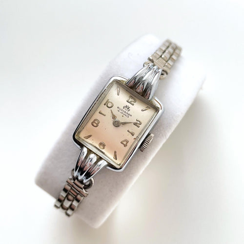 Vintage Ladies' Silver-Tone Art Deco Bucherer Mechanical Watch