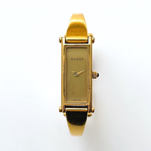 Load image into Gallery viewer, Vintage Ladies&#39; Gold-Plated Gucci 1500L Bangle Quartz Watch with Gold Rectangular Dial
