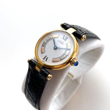 Load image into Gallery viewer, Vintage Ladies&#39; Cartier Must Vendome Vermeil - Gold-Plated Silver 925 with Black Dial - With Papers
