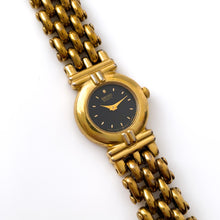 Load image into Gallery viewer, Vintage 1990s Gold-Plated Ladies&#39; Seiko Quartz Watch with Tiny Black Dial - Boxed
