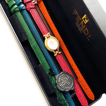 Load image into Gallery viewer, Rare Vintage 1990s Boxed Vintage Fendi 640L Quartz Watch with 5 Interchangeable Leather Straps
