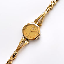 Load image into Gallery viewer, Rare 80s Gold-Plated Seiko Quartz Watch with Octagon Dial and Thin Intricate Bracelet
