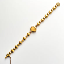 Load image into Gallery viewer, Rare 90s Gold-Plated Seiko Jewellery Quartz Watch with Tiny Dial, Thin Beaded Bracelet and 2 Rubies
