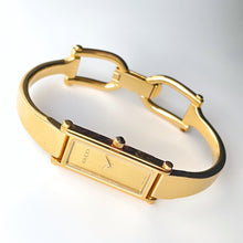 Load image into Gallery viewer, Vintage Ladies&#39; Gold-Plated Gucci 1500L Bangle Quartz Watch with Gold Rectangular Dial
