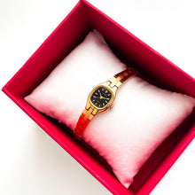 Load image into Gallery viewer, Tiny Ladies&#39; Pulsar (by Seiko) Watch with Gold-Plated Bracelet and Black Dial
