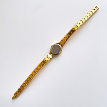 Load image into Gallery viewer, Tiny Ladies&#39; Pulsar (by Seiko) Watch with Gold-Plated Bracelet and Black Dial
