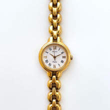 Load image into Gallery viewer, Vintage 90s Gold-Plated Seiko Belfina Jewellery Quartz Watch with Round Dial and Intricate Bracelet
