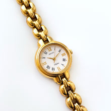 Load image into Gallery viewer, Vintage 90s Gold-Plated Seiko Belfina Jewellery Quartz Watch with Round Dial and Intricate Bracelet
