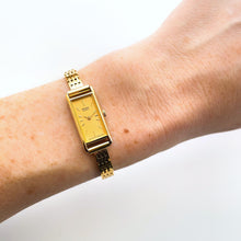 Load image into Gallery viewer, Vintage 1990s Gold-Plated Ladies&#39; Seiko Quartz Watch With Rectangular Dial
