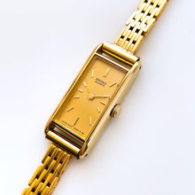 Load image into Gallery viewer, Vintage 1990s Gold-Plated Ladies&#39; Seiko Quartz Watch With Rectangular Dial
