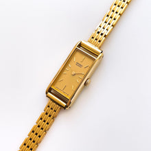 Load image into Gallery viewer, Vintage 1990s Gold-Plated Ladies&#39; Seiko Quartz Watch With Rectangular Dial
