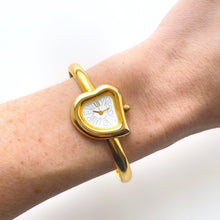 Load image into Gallery viewer, Vintage Yves Saint Laurent Gold-Plated Ladies&#39; Bangle Quartz Watch with Heart Shaped Dial - Boxed
