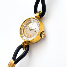 Load image into Gallery viewer, Tiny Vintage Gold-Plated Omega Ladies&#39; Mechanical Watch with Faceted Glass and Cordette Strap - Boxed
