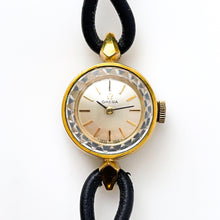 Load image into Gallery viewer, Tiny Vintage Gold-Plated Omega Ladies&#39; Mechanical Watch with Faceted Glass and Cordette Strap - Boxed
