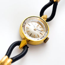 Load image into Gallery viewer, Tiny Vintage Gold-Plated Omega Ladies&#39; Mechanical Watch with Faceted Glass and Cordette Strap - Boxed
