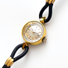 Load image into Gallery viewer, Tiny Vintage Gold-Plated Omega Ladies&#39; Mechanical Watch with Faceted Glass and Cordette Strap - Boxed
