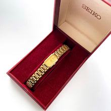 Load image into Gallery viewer, Vintage 1990s Gold-Plated Ladies&#39; Seiko Quartz Watch With Rectangular Dial - Boxed
