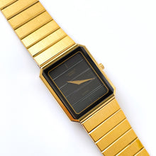 Load image into Gallery viewer, Vintage Gold-Plated Ladies&#39; Seiko Lassale Quartz Watch with Striped Black Dial
