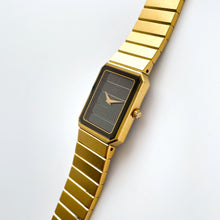 Load image into Gallery viewer, Vintage Gold-Plated Ladies&#39; Seiko Lassale Quartz Watch with Striped Black Dial
