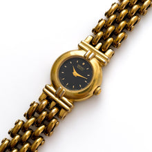 Load image into Gallery viewer, Vintage 1990s Gold-Plated Ladies&#39; Seiko Quartz Watch with Tiny Black Dial - Boxed
