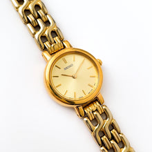 Load image into Gallery viewer, Vintage 1990s Gold-Plated Ladies&#39; Seiko Quartz Watch with Round Dial and Intricate Bracelet
