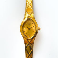 Load image into Gallery viewer, Vintage Gold-Plated Ladies&#39; Citizen Quartz Watch with Gold Dial and Integrated Bracelet
