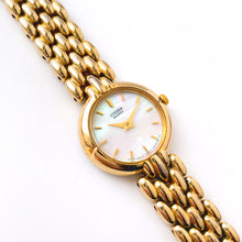 Load image into Gallery viewer, Vintage Gold-Plated Ladies&#39; Citizen Quartz Watch with Round Mother of Pearl Dial
