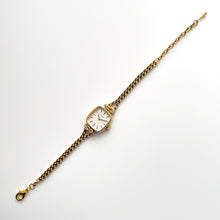 Load image into Gallery viewer, Vintage Gold-Plated Orient Ladies&#39; Mechanical Watch with Thin Chain Bracelet and Ornate Case
