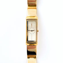 Load image into Gallery viewer, Vintage 90s Yves Saint Laurent Ladies&#39; Quartz Watch with Gold-Plated Bangle Bracelet and Cream Dial
