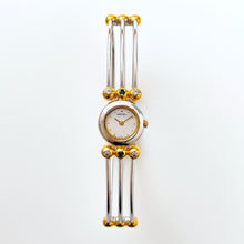 Load image into Gallery viewer, Very Rare 1990s Two-Tone Seiko Articulated Bangle Quartz Watch with Three Coloured Gemstones
