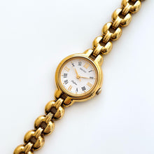 Load image into Gallery viewer, Vintage 90s Gold-Plated Seiko Belfina Jewellery Quartz Watch with Round Dial and Intricate Bracelet
