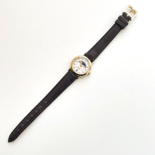 Load image into Gallery viewer, Vintage Ladies&#39; Accurist Moon Phase Quartz Watch with Black Leather Strap
