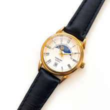 Load image into Gallery viewer, Vintage Ladies&#39; Constant Sun &amp; Moon Phase Quartz Watch with Black Leather Strap - Boxed
