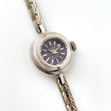 Load image into Gallery viewer, Tiny Vintage White Gold Plated Citizen Ladies&#39; Mechanical Watch with Very Thin Bracelet and Ornate Case
