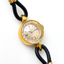 Load image into Gallery viewer, Tiny Vintage Gold-Plated Omega Ladies&#39; Mechanical Watch with Faceted Glass and Cordette Strap - Boxed
