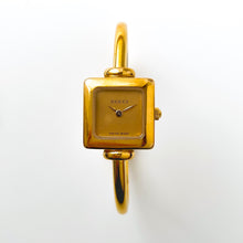 Load image into Gallery viewer, Vintage 2002 Gold-Plated Gucci 1900L Bangle Quartz Watch with Square Dial - Boxed
