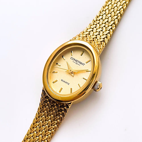 Vintage Ladies' Constant Gold-Plated Quartz Watch with Oval Dial