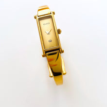 Load image into Gallery viewer, Vintage Ladies&#39; Gold-Plated Gucci 1500 Bangle Quartz Watch with Gold Rectangular Dial - Boxed
