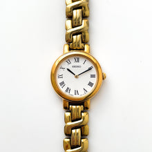 Load image into Gallery viewer, Vintage 1990s Gold-Plated Ladies&#39; Seiko Quartz Watch with Round White Dial and Roman Numerals
