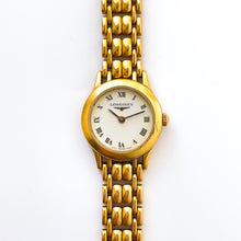 Load image into Gallery viewer, Vintage Ladies&#39; Gold-Plated Longines Quartz Watch with Round White Dial
