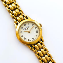 Load image into Gallery viewer, Vintage Ladies&#39; Gold-Plated Longines Quartz Watch with Round White Dial
