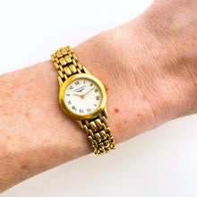 Load image into Gallery viewer, Vintage Ladies&#39; Gold-Plated Longines Quartz Watch with Round White Dial
